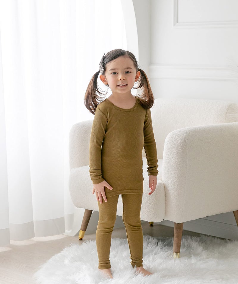 AVAUMA Baby Boys Girls Pajama Set Kids Toddler Snug fit Ribbed Sleepwear pjs for Daily Life Style (M/Olive(L)) - Image 3